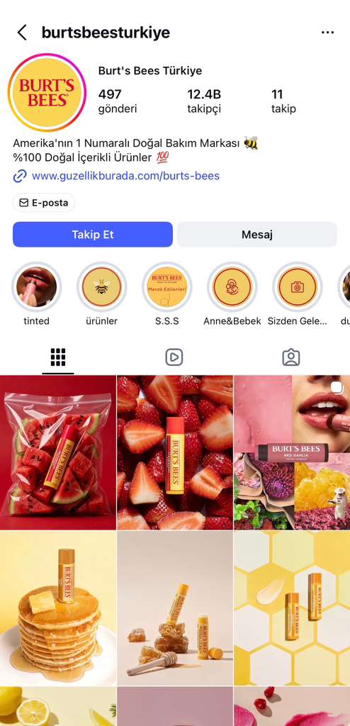Burt's Bees Instagram