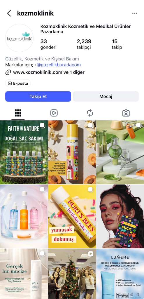 Kozmoklinik Instagram